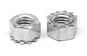 1/4" - 28 STAR LOCKNUTS W/ EXTERNAL TOOTH LOCKWASHER, NF, ZINC PLATED